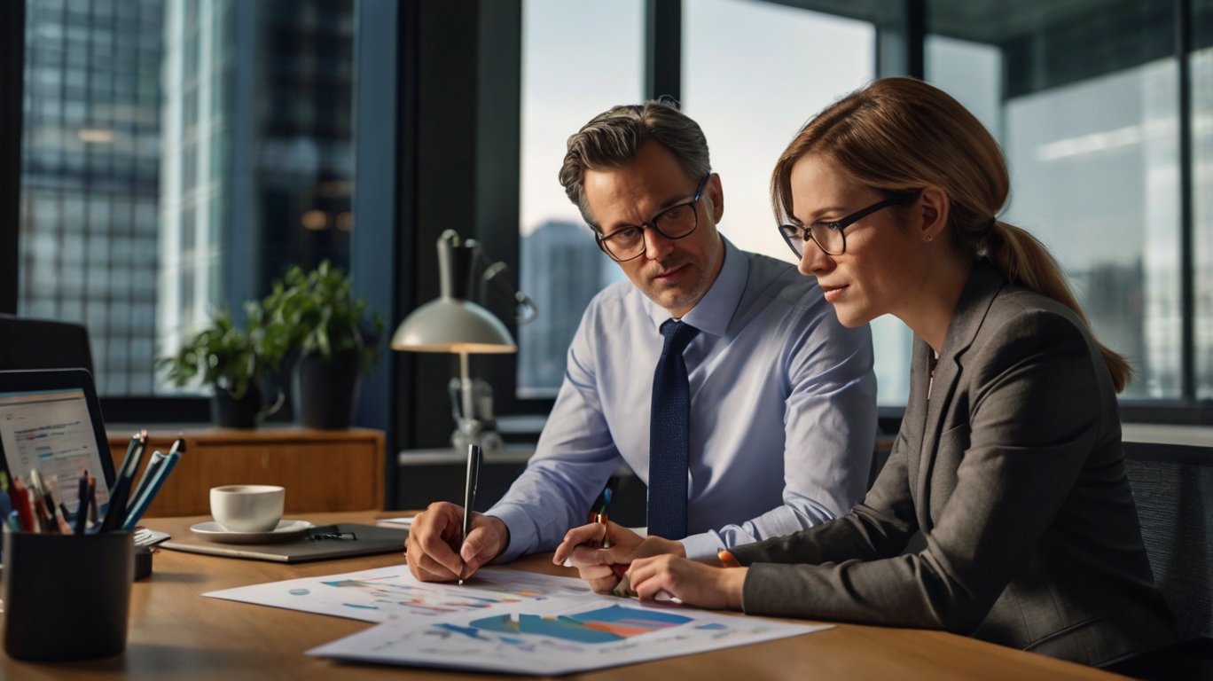 Expert en audit financier analysant des documents